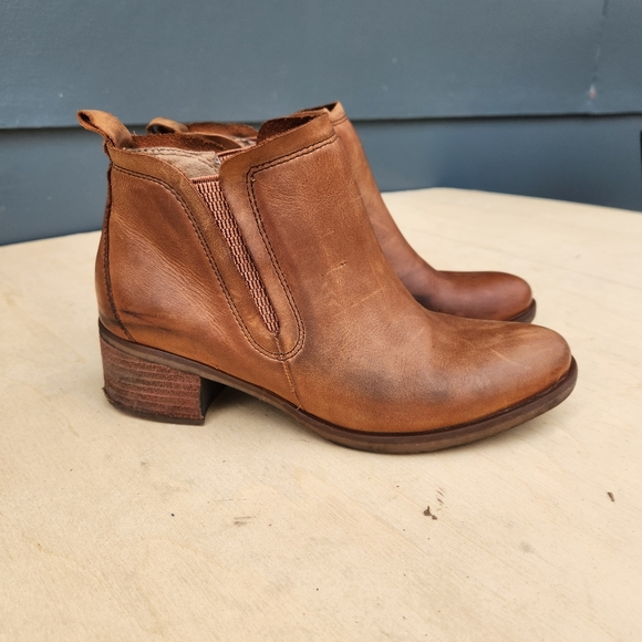 Korks Tasha Brown Leather Ankle Bootie - Size 6 M - Picture 2 of 11